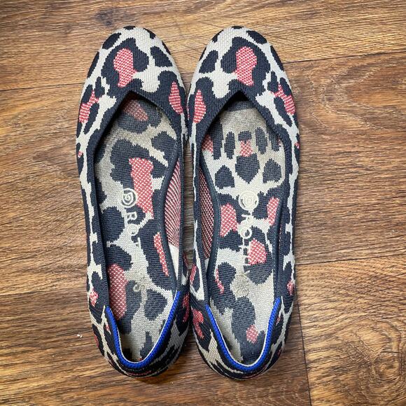 Rothy's Shoes - Rothy's Shoes Women's Red Cat Leopard Print Ballet Slip On Flats W 8.5